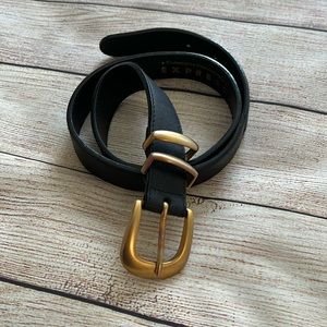Express black genuine leather belt, cinches from 26 to 30 inches